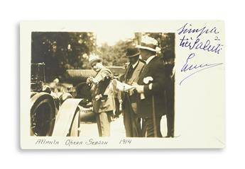 CARUSO, ENRICO. Group of 13 postcards, each with an Autograph Note Signed, Caruso, Enrico, or E Caruso, to various recipients,